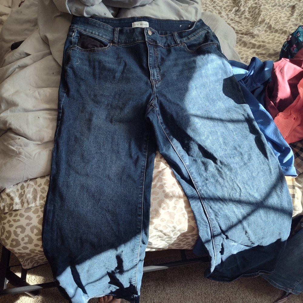 Lane Bryant Blue Flare Wide Leg Jeans